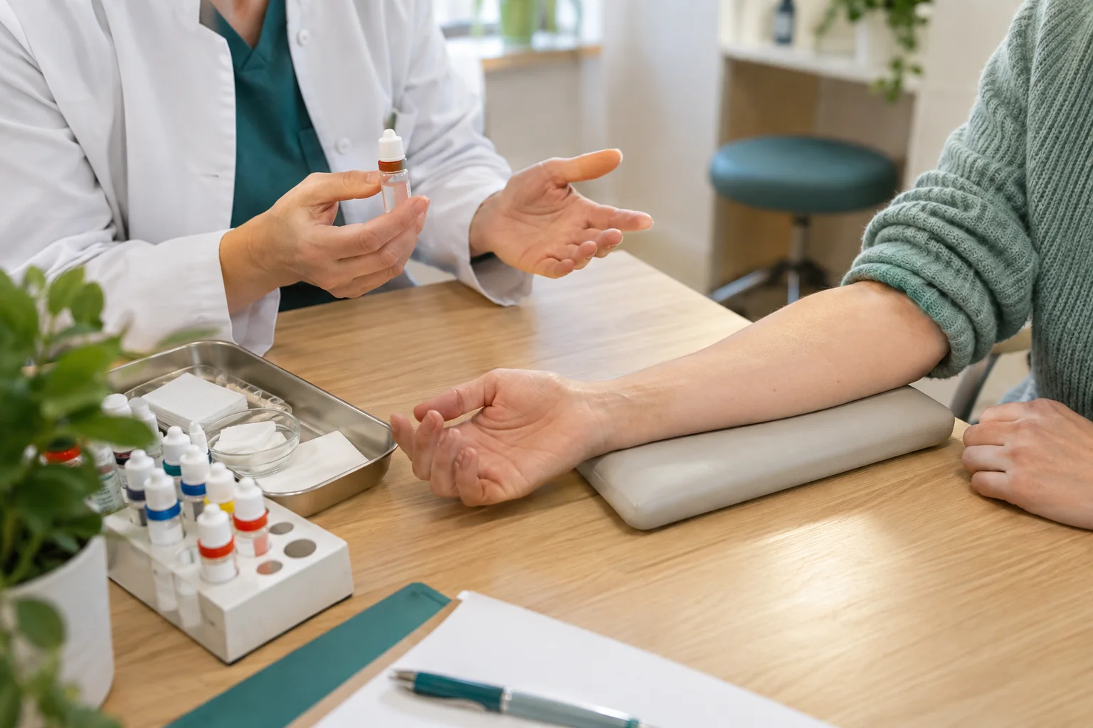Ruhige ärztliche Beratung zur Allergiediagnostik